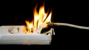 If you plug a device with a faulty cable into an outlet, it might spark and cause a fire as well. 